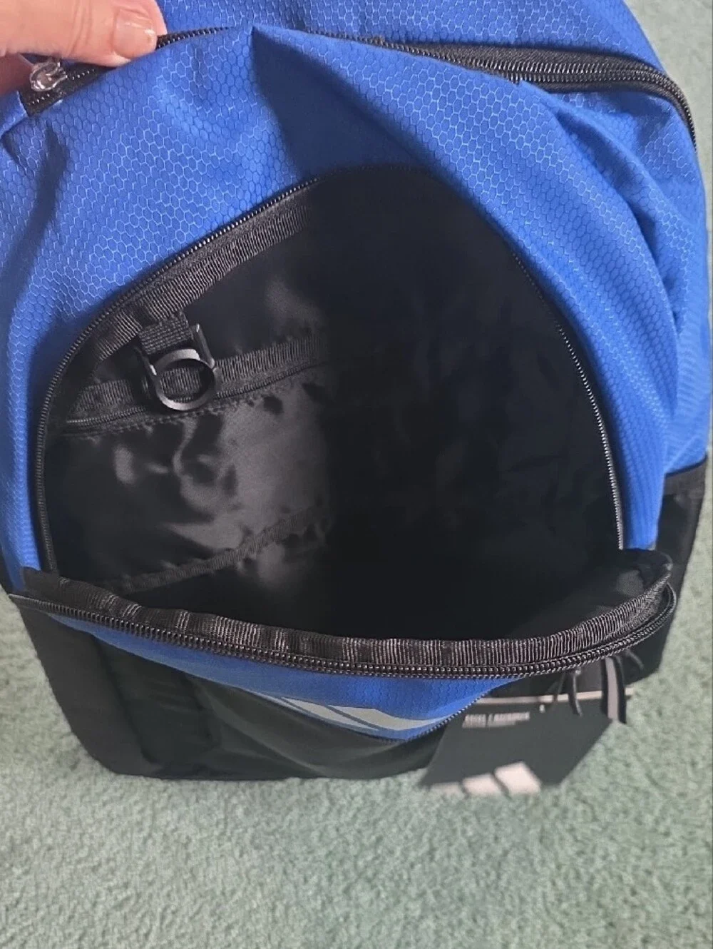 adidas Blue and Black Excel 7 Backpack, NWT, With Loadspring Shoulder Straps.